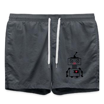 robot woman copy - Swim Trunks - anthracite - Front - AI Model Male 185 light (185cm)