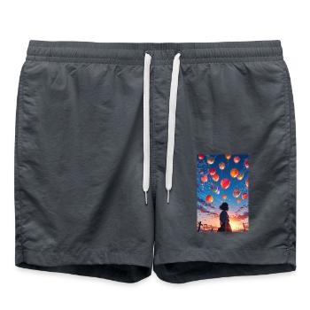Fille avec des ballons - Short de bain - charbon - Devant - AI Model Male 185 light (185cm)