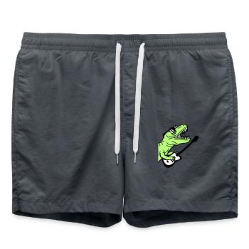 DJ Dino T-Rex Dinosaur Guitar Playing Party - Swim Trunks - anthracite - Front - AI Model Male 185 light (185cm)