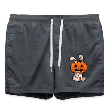 Halloween Lapin Citrouille Octobre Mignon Dessin animé - Short de bain - charbon - Devant - AI Model Male 185 light (185cm)