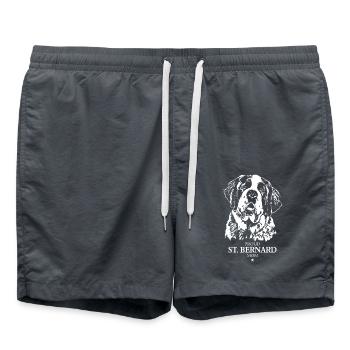 St Bernard Mom Dog Dog Saint Bernard Wilsigns - Swim Trunks - anthracite - Front - AI Model Male 185 light (185cm)