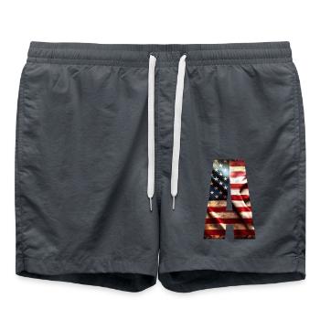 Flagge Amerika - Badeshorts - Anthrazit - Vorne - AI Model Male 185 light (185cm)