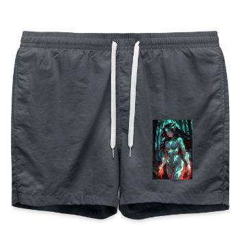 Anime Forest Spirit Girl Manga - Swim Trunks - anthracite - Front - AI Model Male 185 light (185cm)