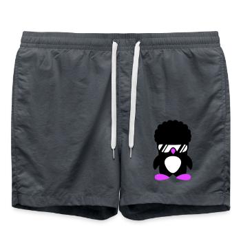 Funky Party Pinguin Sonnenbrille Cool Style Frisur - Badeshorts - Anthrazit - Vorne - AI Model Male 185 light (185cm)