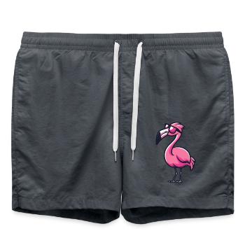 Flamingo Tier - Badeshorts - Anthrazit - Vorne - AI Model Male 185 light (185cm)