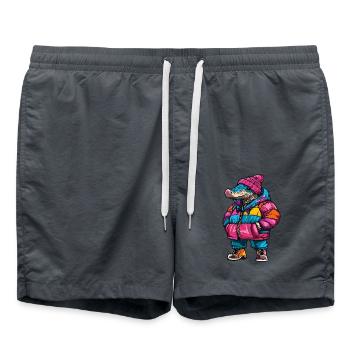 Armadillo Funny Winter - Swim Trunks - anthracite - Front - AI Model Male 185 light (185cm)