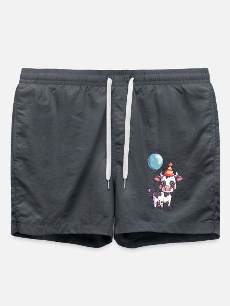 Vache Anniversaire Bébé - Short de bain - charbon