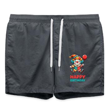 clown happy birthday - Badeshorts - Anthrazit - Vorne - AI Model Male 185 light (185cm)