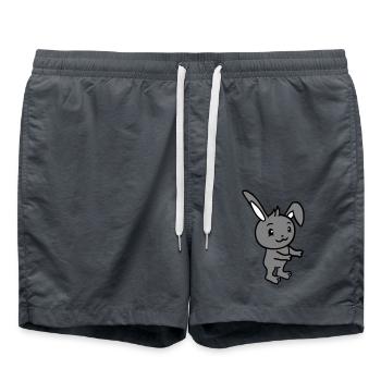 Lapin Câlin Lapin Rongeur Petit Animal Mignon - Short de bain - charbon - Devant - AI Model Male 185 light (185cm)
