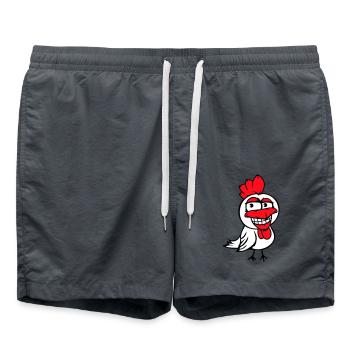 Chicken Bird Rooster Chick Rooster Grin Funny Fun - Swim Trunks - anthracite - Front - AI Model Male 185 light (185cm)