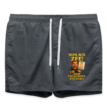 NON AUX ZFE ! (La Colère) - Short de bain - charbon - Devant - AI Model Male 185 light (185cm)