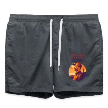 Vater aus Oppeln zu sein – das ist eine Geisteshaltung - Badeshorts - Anthrazit - Vorne - AI Model Male 185 light (185cm)