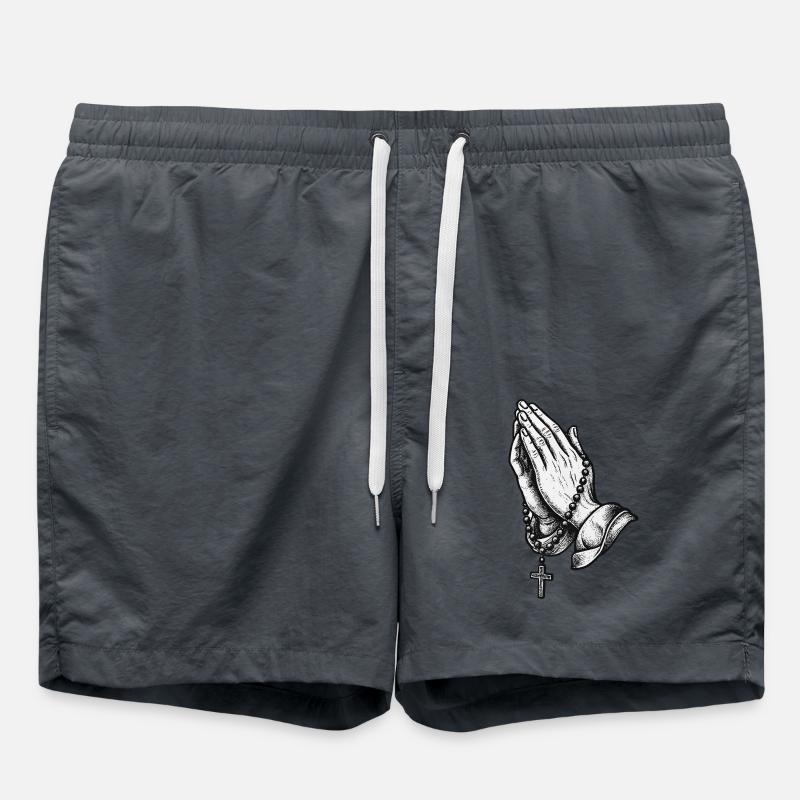 Mains en prière - Short de bain - charbon