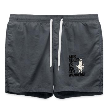 Mir reicht’s – Ich geh wandern, Lama - Badeshorts - Anthrazit - Vorne - AI Model Male 185 light (185cm)