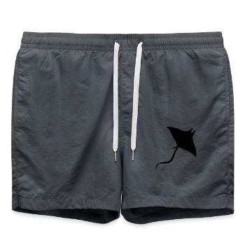 stingray swim diving silhouette outline - Swim Trunks - anthracite - Front - AI Model Male 185 light (185cm)