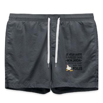 Je Veux Juste Travailler dans Mon Jardin - Short de bain - charbon - Devant - AI Model Male 185 light (185cm)