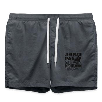 Je Ne Parle Pas Tout Le Temps D'équitation Cheval - Short de bain - charbon - Devant - AI Model Male 185 light (185cm)