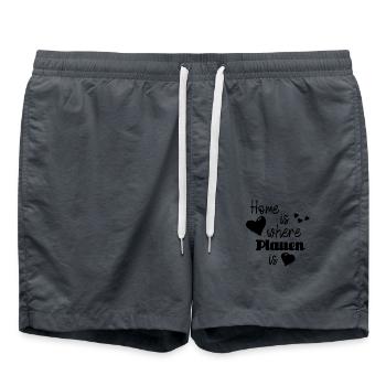 Zuhause in Plauen - Home is where Plauen is - Badeshorts - Anthrazit - Vorne - AI Model Male 185 light (185cm)