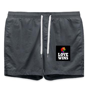 Love wins - Badeshorts - Anthrazit - Vorne - AI Model Male 185 light (185cm)