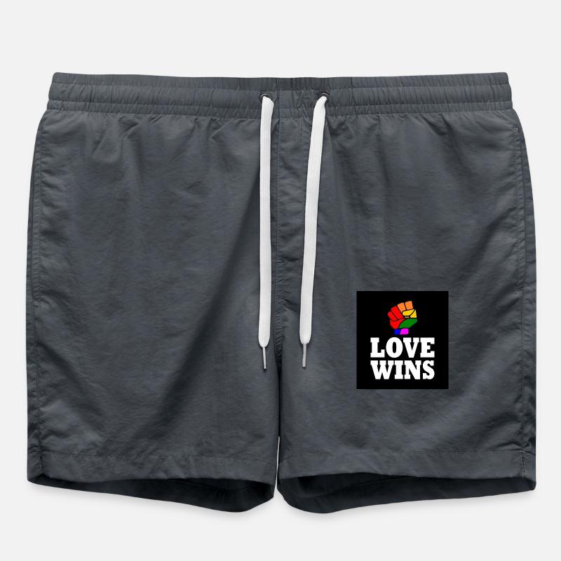 Love wins - Swim Trunks - anthracite