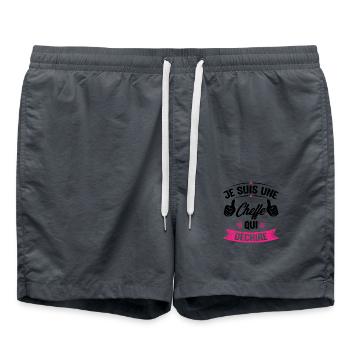 Je suis une cheffe qui déchire - Short de bain - charbon - Devant - AI Model Male 185 light (185cm)
