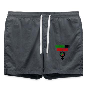 Women life freedom - Swim Trunks - anthracite - Front - AI Model Male 185 light (185cm)