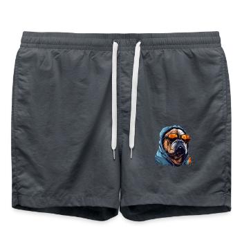Urban Bulldog: Streetwise Bulldog Vibes - Short de bain - charbon - Devant - AI Model Male 185 light (185cm)