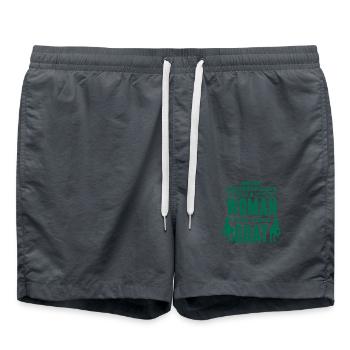 Ziege - Bock - Geiß - Bauernhof - Zoo - Urlaub - Badeshorts - Anthrazit - Vorne - AI Model Male 185 light (185cm)