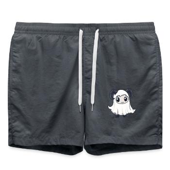 Chèvre de montagne Halloween Bande dessinée Fantôme - Short de bain - charbon - Devant - AI Model Male 185 light (185cm)