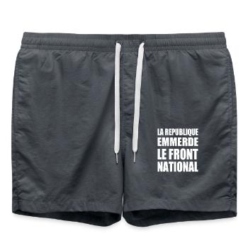 Die Republik fickt den Front National - Badeshorts - Anthrazit - Vorne - AI Model Male 185 light (185cm)