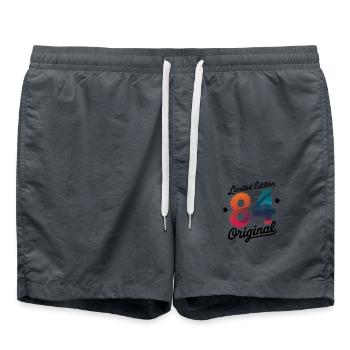 1984 Decorative Funny Gift Birthday - Badeshorts - Anthrazit - Vorne - AI Model Male 185 light (185cm)