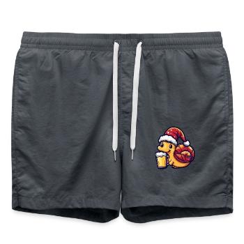 Snail Beer Xmas Christmas - Swim Trunks - anthracite - Front - AI Model Male 185 light (185cm)