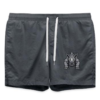 Rhino Comic - Swim Trunks - anthracite - Front - AI Model Male 185 light (185cm)
