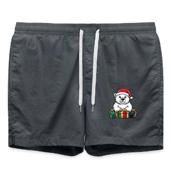 Polar Bear Christmas Comic Gifts Polar Bear - Swim Trunks - anthracite - Front - AI Model Male 185 light (185cm)