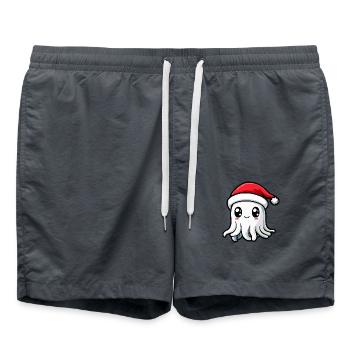Qualle Weihnachten - Badeshorts - Anthrazit - Vorne - AI Model Male 185 light (185cm)