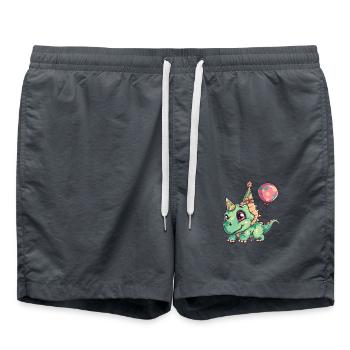 dinosaur triceratops birthday baby - Swim Trunks - anthracite - Front - AI Model Male 185 light (185cm)
