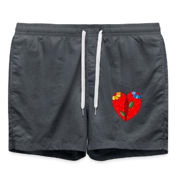 Heart - Swim Trunks - anthracite - Front - AI Model Male 185 light (185cm)