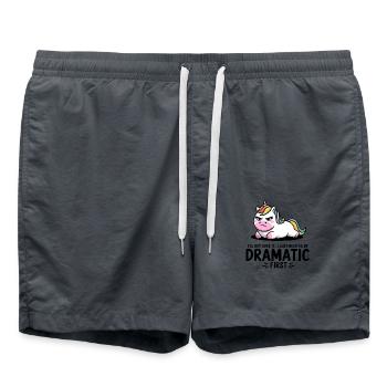 Dramatisches Einhorn - Badeshorts - Anthrazit - Vorne - AI Model Male 185 light (185cm)