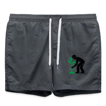 Tree Plants Garden Environment - Swim Trunks - anthracite - Front - AI Model Male 185 light (185cm)