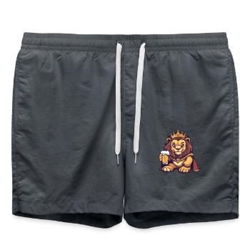 Lion Beer Funny - Swim Trunks - anthracite - Front - AI Model Male 185 light (185cm)