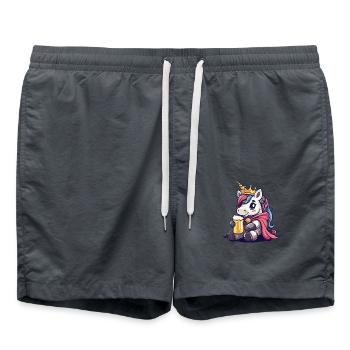 Unicorn Beer Funny - Swim Trunks - anthracite - Front - AI Model Male 185 light (185cm)