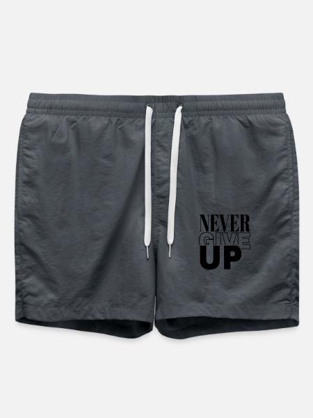 never give up - Swim Trunks - anthracite