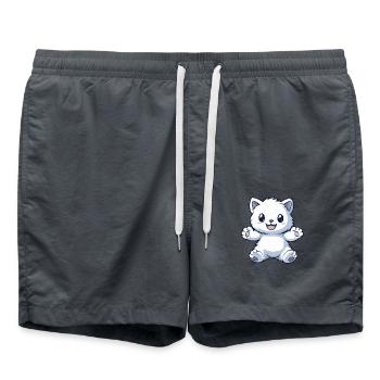 Cuddly toy - cat - Swim Trunks - anthracite - Front - AI Model Male 185 light (185cm)