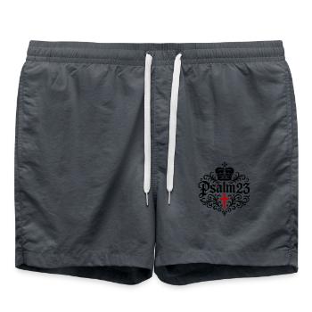 Psalm 23 Bible Verse - Swim Trunks - anthracite - Front - AI Model Male 185 light (185cm)