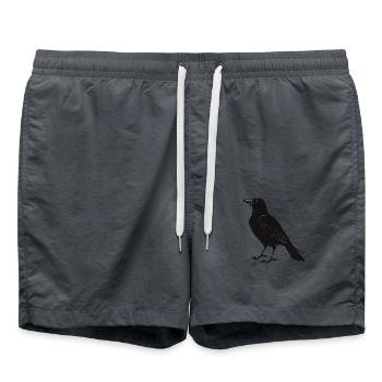 schwarzer Vogel - Badeshorts - Anthrazit - Vorne - AI Model Male 185 light (185cm)