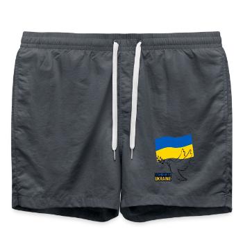 Ukraine flag with wing design - Swim Trunks - anthracite - Front - AI Model Male 185 light (185cm)