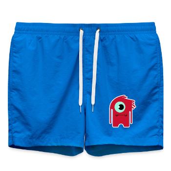 Rotes Zyklopenmonster | Lustiger Chibi-Alien - Badeshorts - Cobalt blue - Vorne