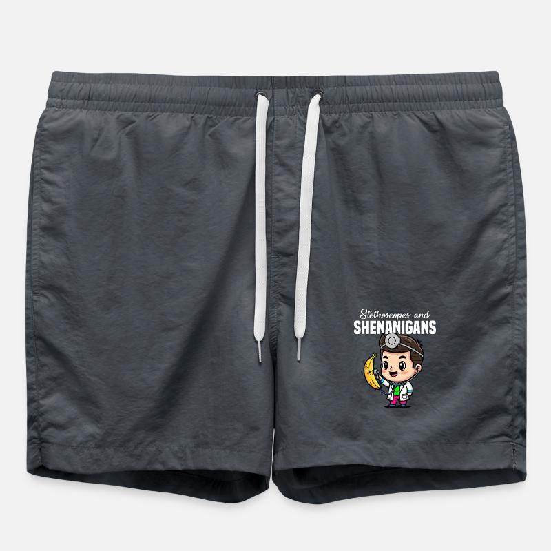 STETHOSCOPES AND SHENANIGANS - DOCTOR GIFT - Swim Trunks - anthracite