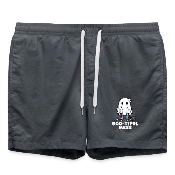 BOO-TIFUL MESS - FANTÔME HALLOWEEN - Short de bain - charbon - Devant - AI Model Male 185 light (185cm)