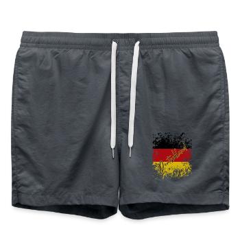 German Grunge Flag, German Pride - Swim Trunks - anthracite - Front - AI Model Male 185 light (185cm)